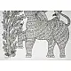 Buy Hand Painted Gond  Painting - Elephant Black & White