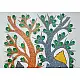 Buy Hand Painted Gond  Painting - Grey & Orange Elephants