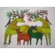 Buy Hand Painted Gond  Painting  - Deer Family