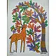 Buy Hand Painted Gond  Painting- Deer under the tree