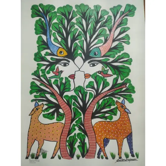 Buy Hand Painted Gond  Painting- Indian Art 