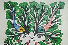 Gond Art | Hand Painted Gond Painting ( 11.5 x 15 inch ) - Indian Art