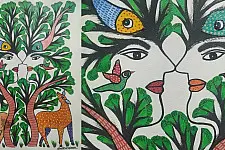 Gond Art | Hand Painted Gond Painting ( 11.5 x 15 inch ) - Indian Art