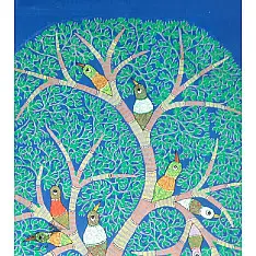 Gond Art ~ Hand Painted Gond Painting - Tree Of Life