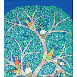 Gond Art ~ Hand Painted Gond Painting - Tree Of Life