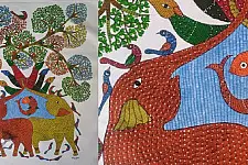 Gond Art ~ Hand Painted Gond Painting (36" x 48")