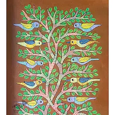 Gond Art ~ Hand Painted Gond Painting - Brown Deer