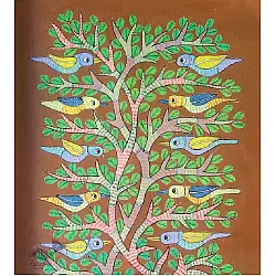 Gond Art ~ Hand Painted Gond Painting - Brown Deer