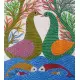 Gond Painting - indian art Peahen & Peacock