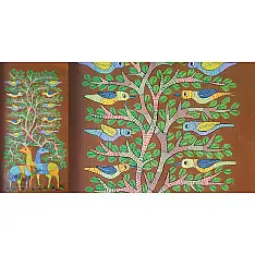 Gond Art ~ Hand Painted Gond Painting - Brown Deer