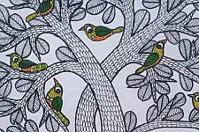 Gond Art | Deer - Hand Painted Gond Painting ( 11.5 x 15 inch ) A