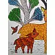 Buy Hand Painted Gond Painting - Mother deer with Baby deer