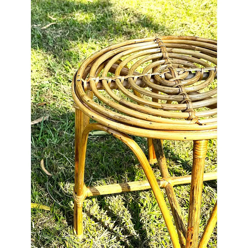 Home Decor Furniture | Cane Wood - Handmade Designer Spiral Stool 