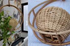 Home Decor Furniture | Cane Wood - Handmade Designer Hanging Planter 