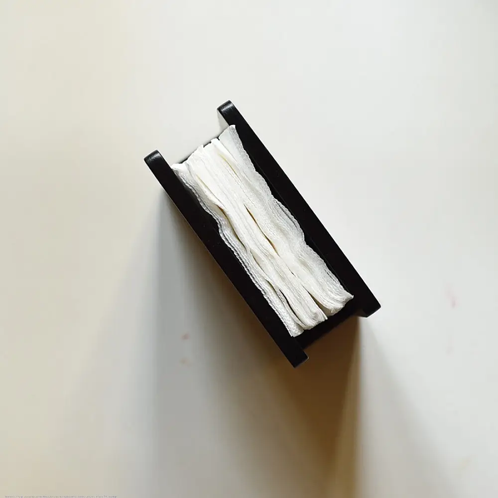 Flower inlay wooden Napkin Holder