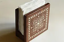 Wood & Wine - Wood Inlay Napkin Holder