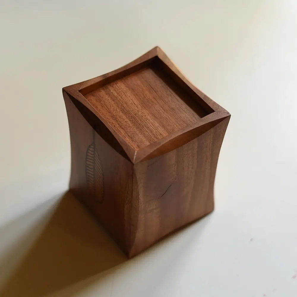 Buy Wooden Cutlery Holder - Leaf Inlay Design