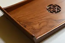 Wood & Wine - Wooden Serving Tray - Center Carving