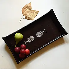 Wood & Wine - Wooden Serving Tray | Fish Inlay