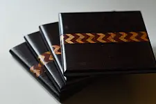 Wood & Wine - Wooden Coaster | Zig Zag  (Set of Four) 