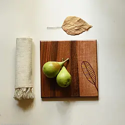 Wood & Wine - Wooden Trivet / Hot Pot Plate - Leaf