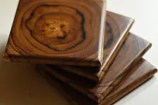 Wood & Wine - Wooden Coaster - Set of Four