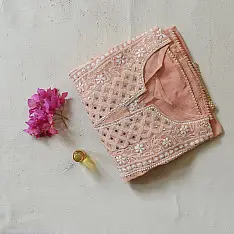 Chikankari Semi Stitched Kurti With Dupatta | Peach