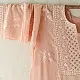 semi stitched viscose georgette kurti in delicate peach color featuring fine hand embroidered chikankari lattice yoke and all over floral motifs paired with a mukaish and lace detailed dupatta