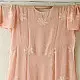 semi stitched viscose georgette kurti in delicate peach color featuring fine hand embroidered chikankari lattice yoke and all over floral motifs paired with a mukaish and lace detailed dupatta