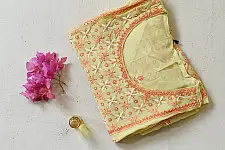 Chikankari Semi Stitched Kurti With Dupatta | Kesar Pista
