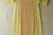 Chikankari Semi Stitched Kurti With Dupatta | Kesar Pista