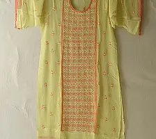 Chikankari Semi Stitched Kurti With Dupatta | Kesar Pista