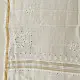 handcrafted lucknowi chikankari and mukaish work unstitched off white cotton kurta length with intricate shadow work embroidery and metallic kamdani embellishments and dupatta