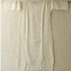 Chikankari & Mukaish | Semi Stitched Kurta & Dupatta ~ Ivory Grace