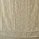 unstitched pure silk chanderi ivory chikankari kurta fabric with dupatta featuring front back resham hand embroidery and metallic mukaish work highlights