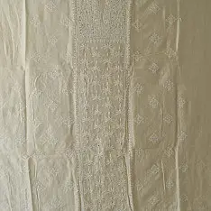 Handwork Chikankari Kurta Fabric With Dupatta | The White Edit