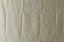 Chikankari & Mukish Kurta Fabric & Dupatta - Pearl White