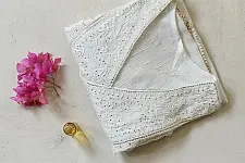 Chikankari with Mukaish work | Semi Stitched Kurti & Dupatta | Ethereal Ivory
