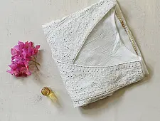 Chikankari with Mukaish work | Semi Stitched Kurti & Dupatta | Ethereal Ivory