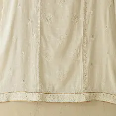 Chikankari with Mukaish work | Semi Stitched Kurti & Dupatta | Ethereal Ivory