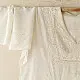semi stitched viscose slub kurti with elegant embroidery panel design and dupatta with mukaish highlights in ethereal ivory color