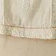 semi stitched viscose slub kurti with elegant embroidery panel design and dupatta with mukaish highlights in ethereal ivory color