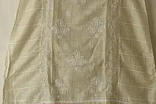 Chikankari Semi Stitched Kurti + Brocade Dupatta | Subtle Grace