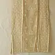 semi stitched pure silk tissue chikankari kurti fabric with dupatta in metallic light gold with hand embroidered resham work and mukaish highlights