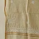 unstitched pure silk moonga chikankari kurti fabric with dupatta in light golden beige with hand embroidered resham work and mukaish highlights