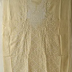 Chikankari Kurta Fabric With Dupatta | Monga Silk