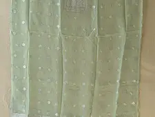 Handcrafted Chanderi Kurta Fabric With Dupatta - Light Green