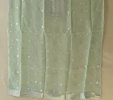 Handcrafted Chanderi Kurta Fabric With Dupatta - Light Green