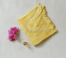 Handcrafted Chikankari Semi Stitched Kurtas ~ Kota Light Yellow 