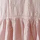 semi stitched pure silk chanderi anarkali with mukaish work and dupatta in delicate blush pink gulab jal color featuring all over chikankari buti embroidery